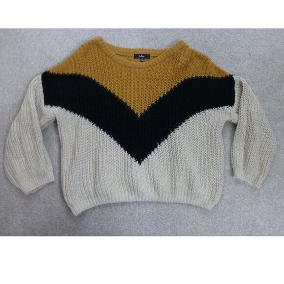 Lulu's Knitted Sweater (Brown, Black, and Cream Color Block) - Picture 9 of 9